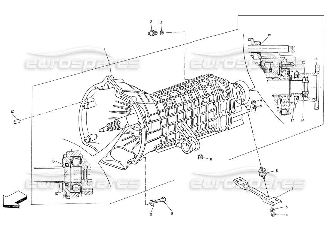 maserati ghibli 2.8 (non abs) cambio meccanico, diagramma delle parti di velocità 6