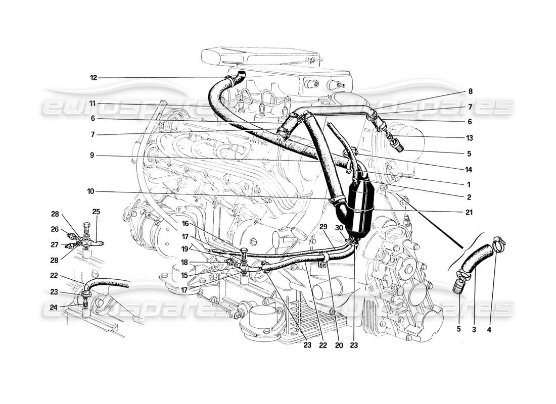ferrari 328 (1988) colpo - per sistema diagramma delle parti
