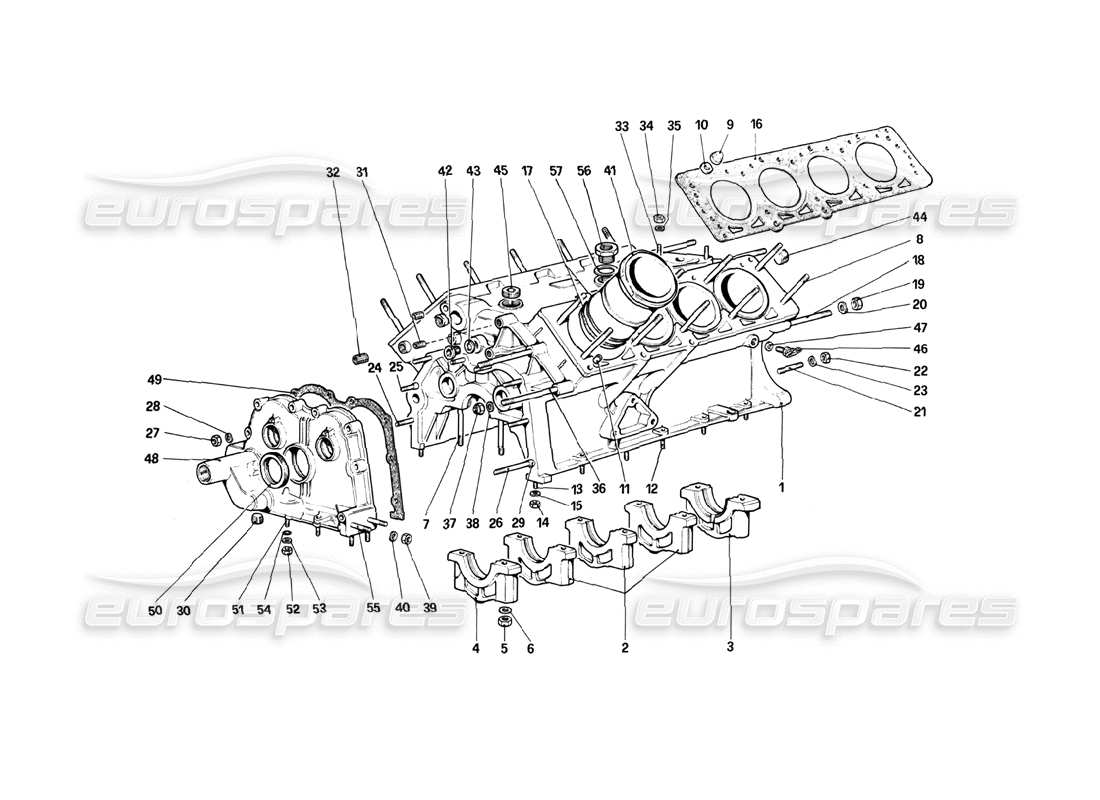 ferrari 208 turbo (1982) basamento diagramma delle parti