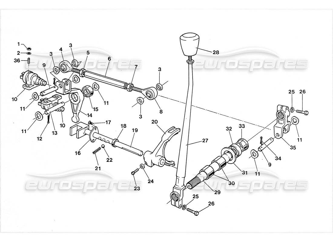 lamborghini lm002 (1988) diagramma della parte di trasferimento (4wd conta).