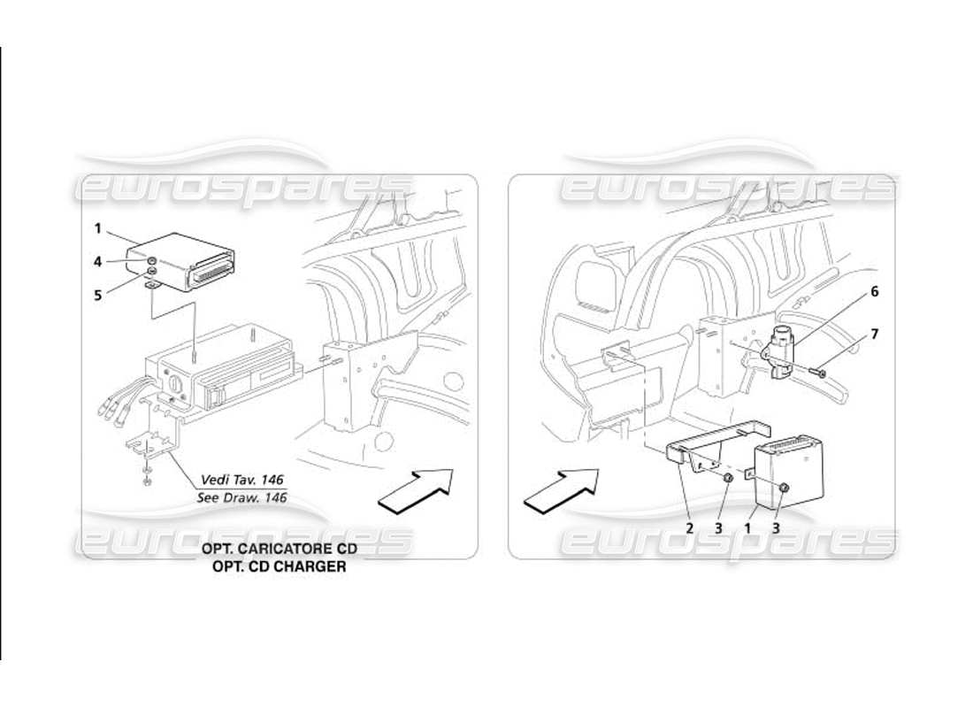 maserati 4200 gransport (2005) schema delle parti dell'unità di controllo del cofano del bagagliaio lato sinistro