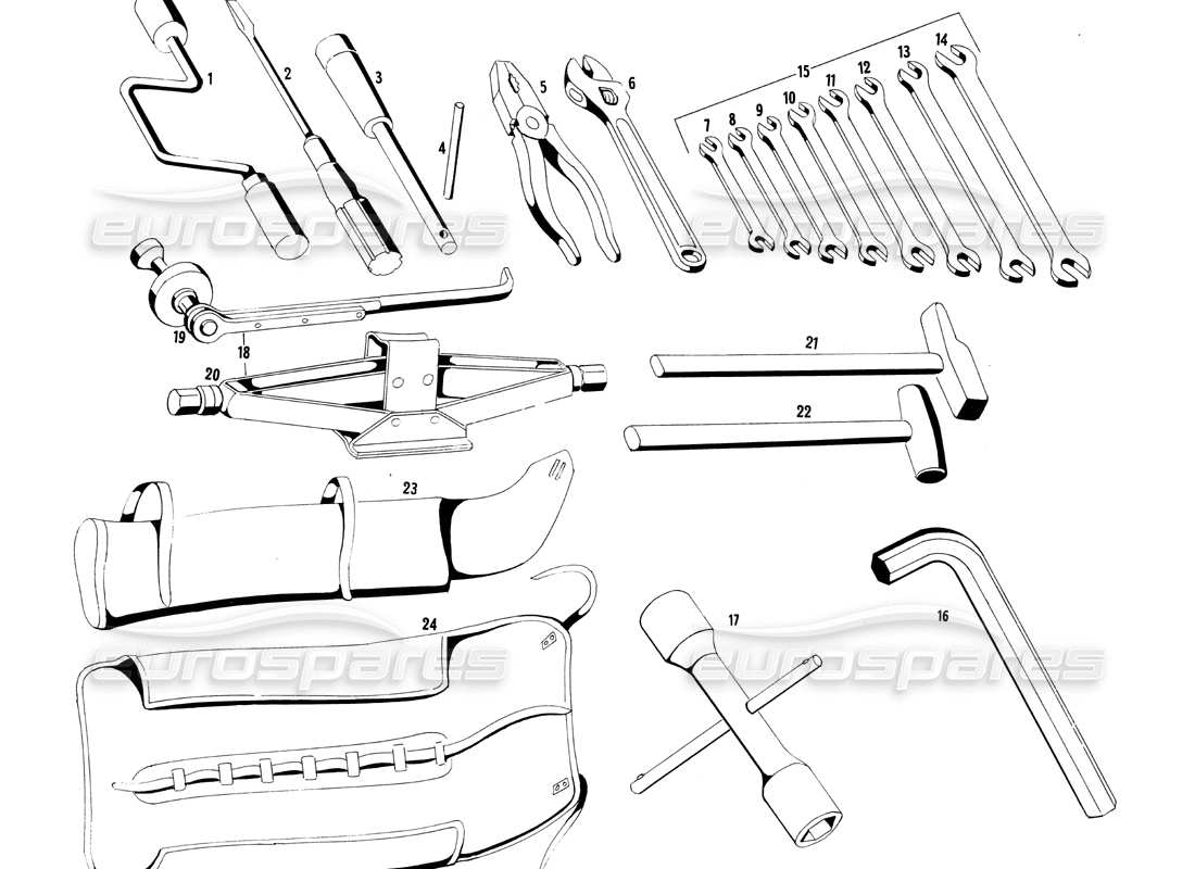 maserati ghibli 4.7 / 4.9 utensili diagramma delle parti