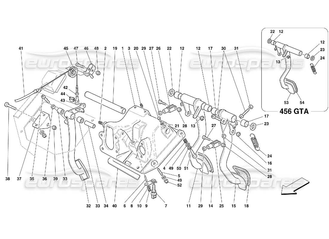 ferrari 456 gt/gta pedali e controllo dell'acceleratore -non per il diagramma delle parti gd