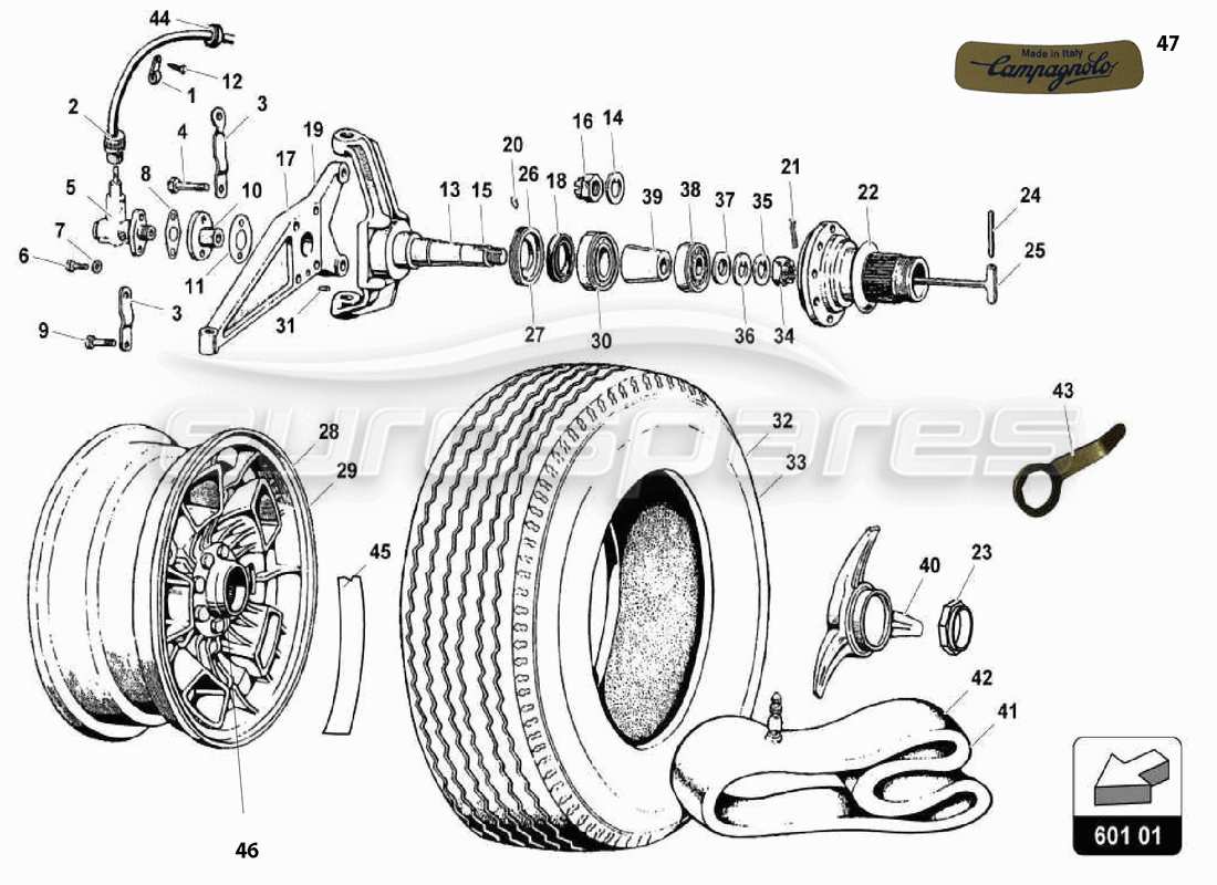 lamborghini miura p400 pneumatici diagramma delle parti
