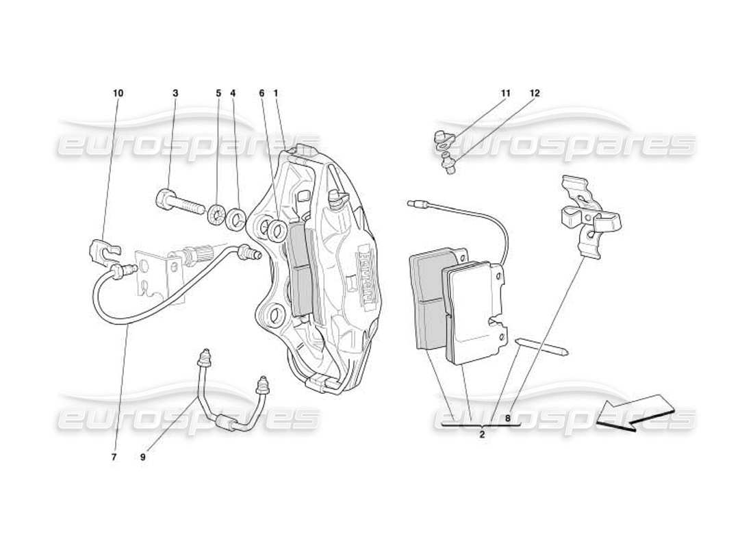 ferrari 550 barchetta schema delle parti della pinza freno anteriore