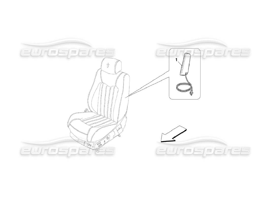 maserati qtp. (2006) 4.2 sistema di borse laterali anteriori diagramma delle parti