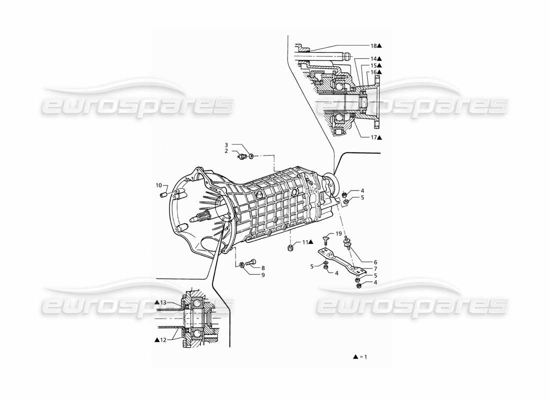 maserati qtp v6 (1996) getrag cambio manuale 6 velocità diagramma delle parti