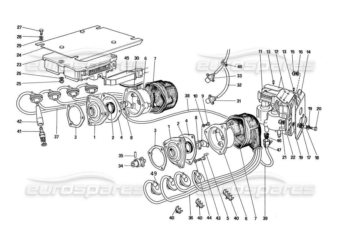 ferrari 328 (1988) accensione del motore diagramma delle parti