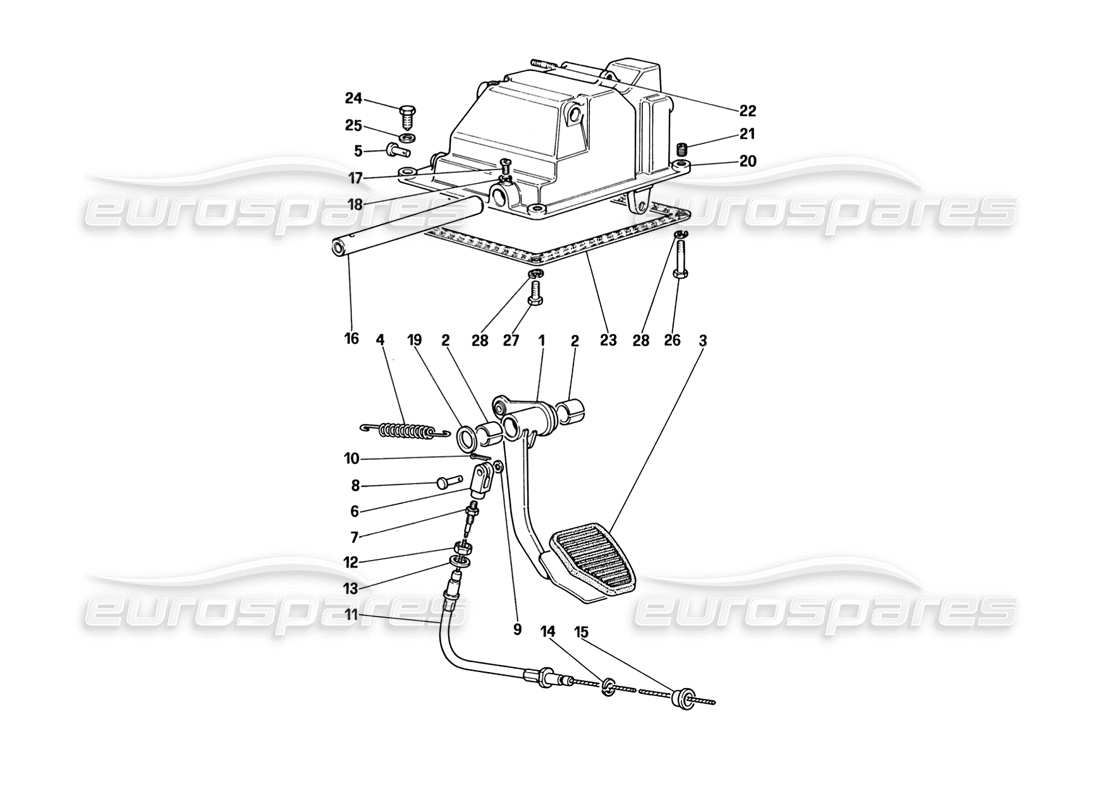 ferrari 328 (1988) controllo rilascio frizione (per auto con sistema antiscivolo) diagramma delle parti