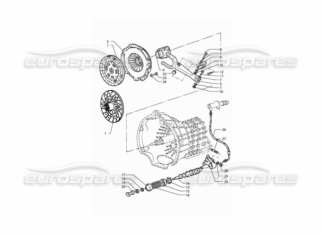 maserati qtp. 3.2 v8 (1999) diagramma della parte della frizione