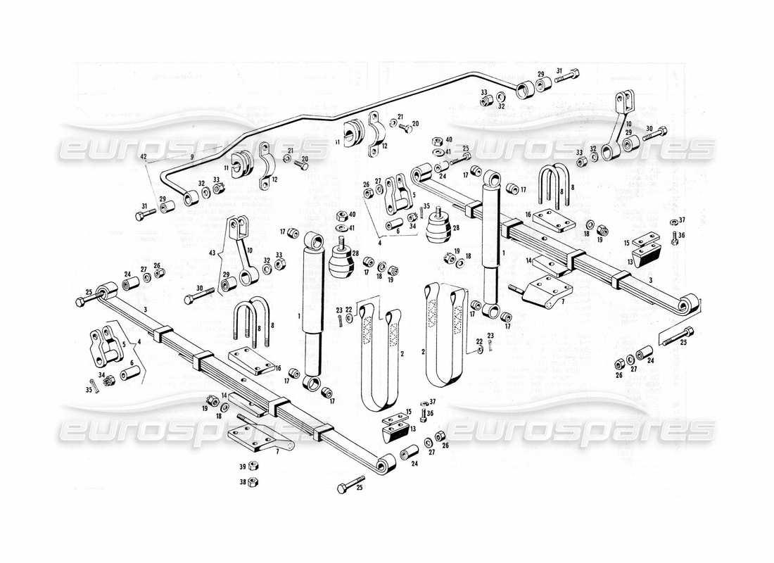 maserati indy 4.2 sospensione posteriore diagramma delle parti