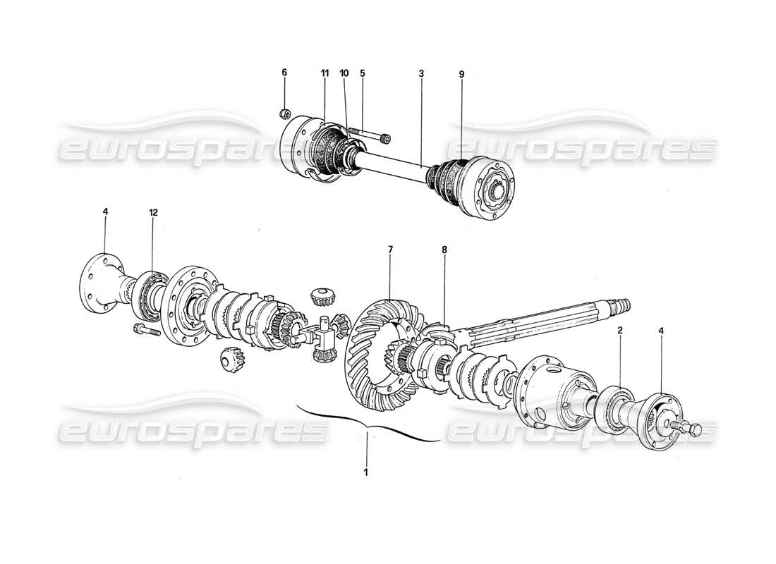 ferrari 288 gto differenziale e semiassi diagramma delle parti
