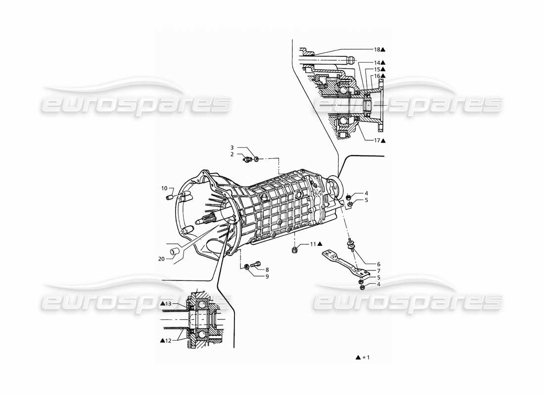 maserati qtp. 3.2 v8 (1999) trasmissione manuale getrag 6 diagramma delle parti di velocità