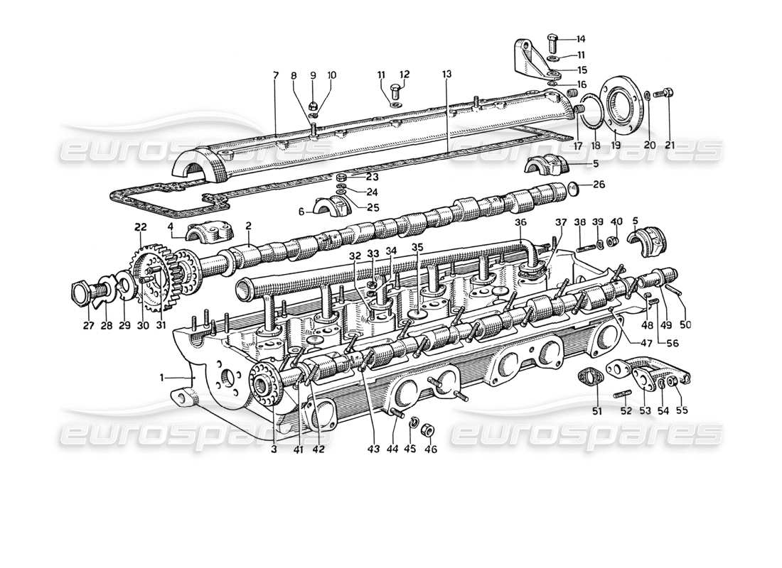 ferrari 275 gtb4 testata (sinistra) diagramma delle parti