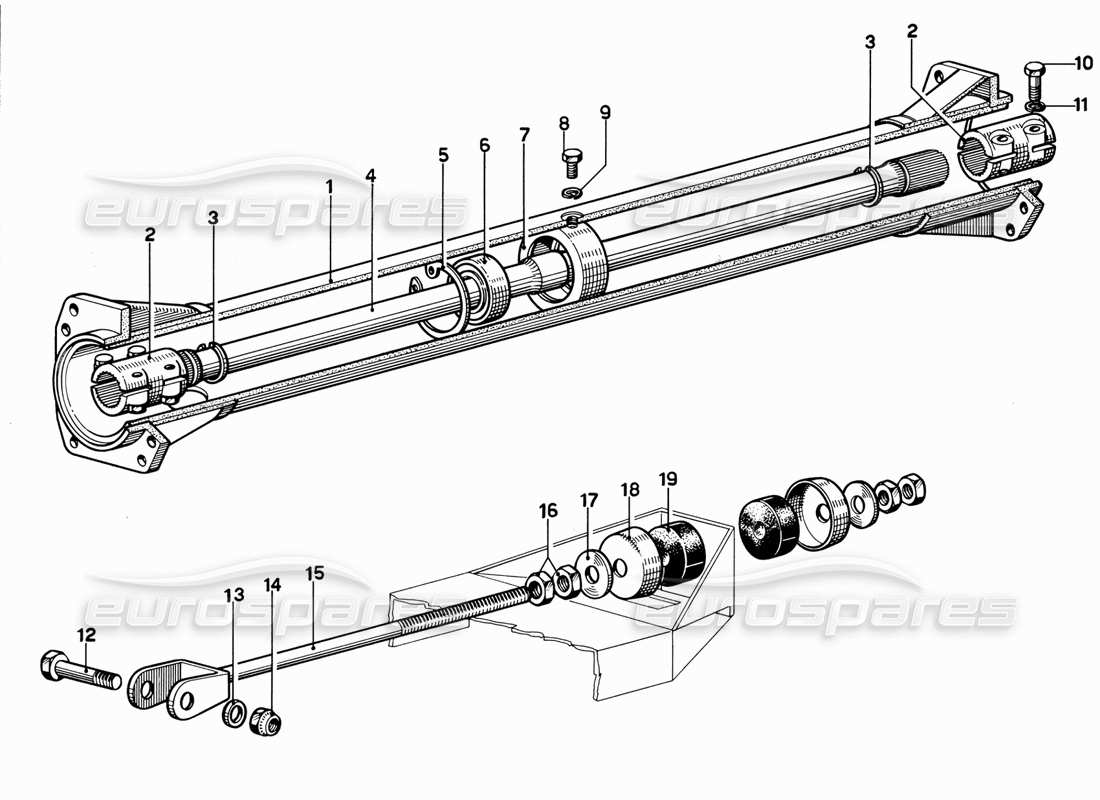 ferrari 365 gt 2+2 (mechanical) albero di trasmissione diagramma delle parti