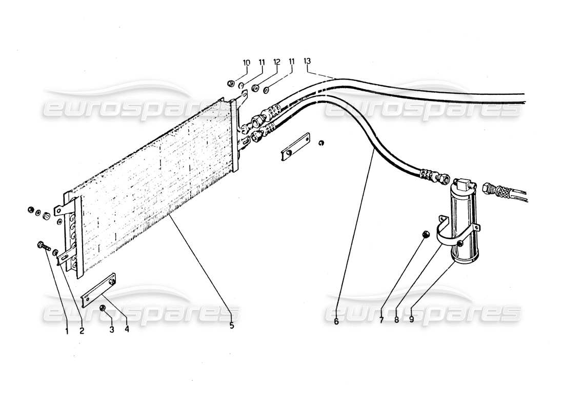 lamborghini urraco p250 / p250s condizionatore d'aria (opzionale) schema delle parti