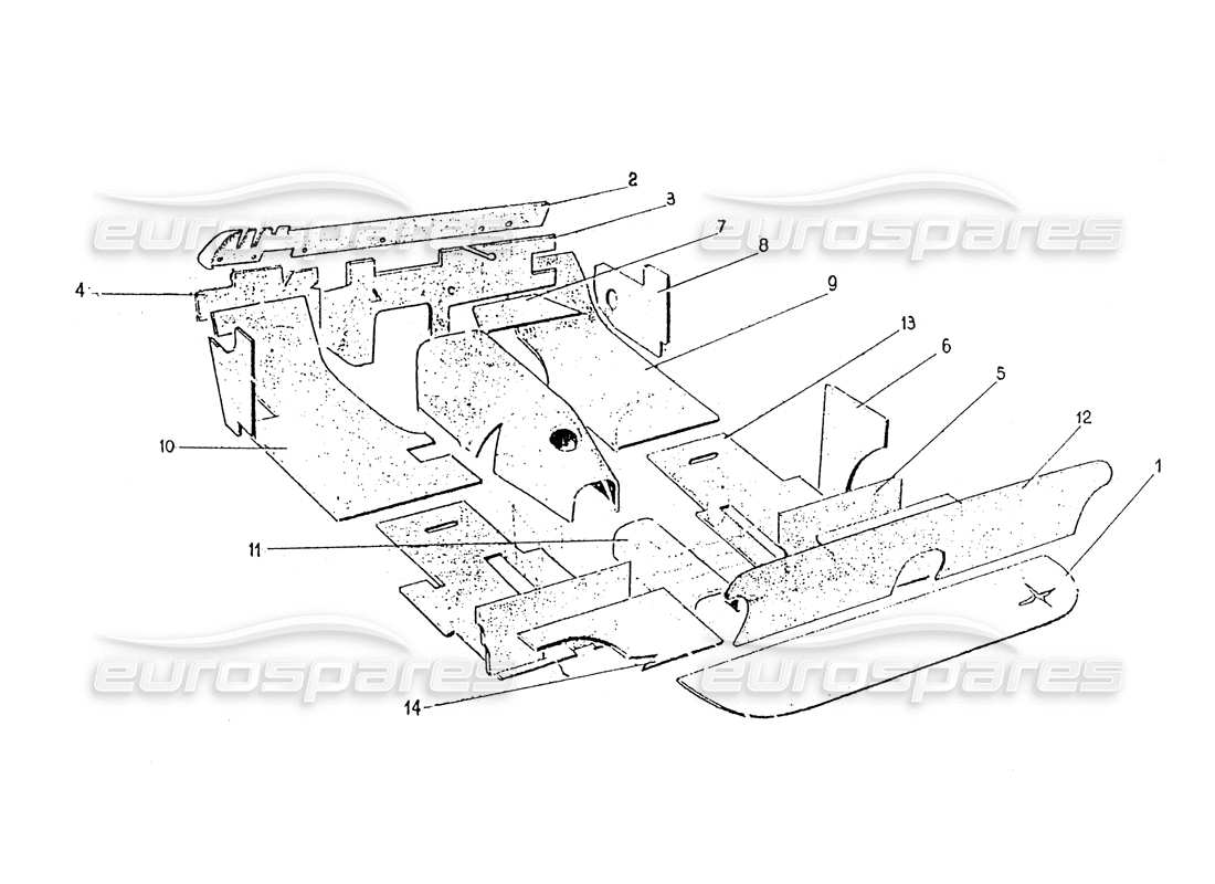 ferrari 330 gt 2+2 (coachwork) isolamento interno (edizione 1) diagramma delle parti