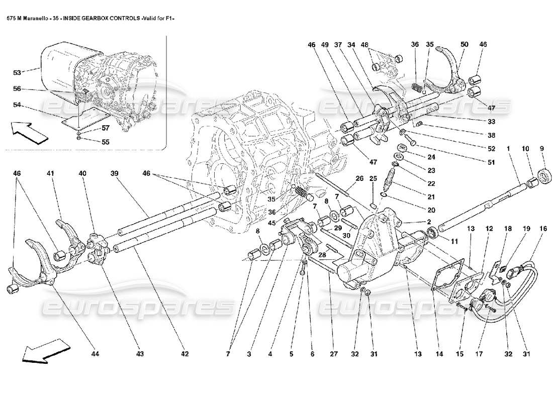 ferrari 575m maranello comandi interni del cambio validi per il diagramma delle parti f1