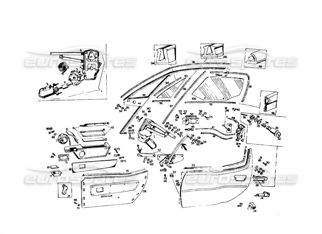 maserati bora diagramma delle parti porte