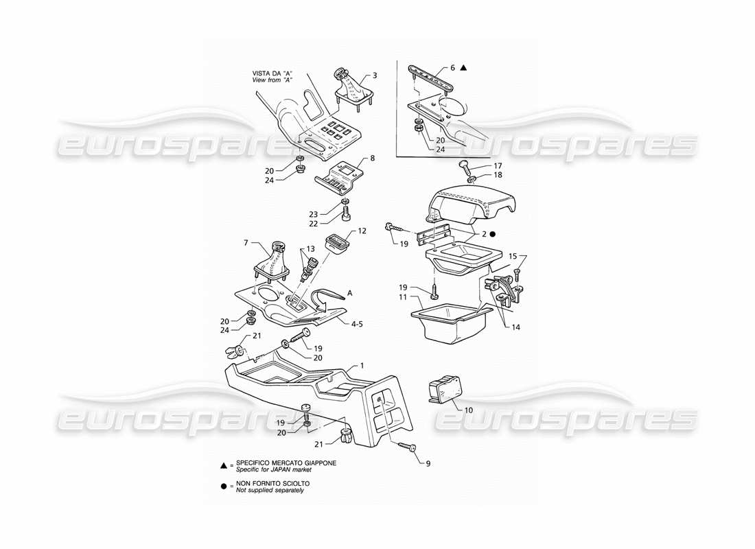 maserati qtp v6 (1996) diagramma delle parti della console