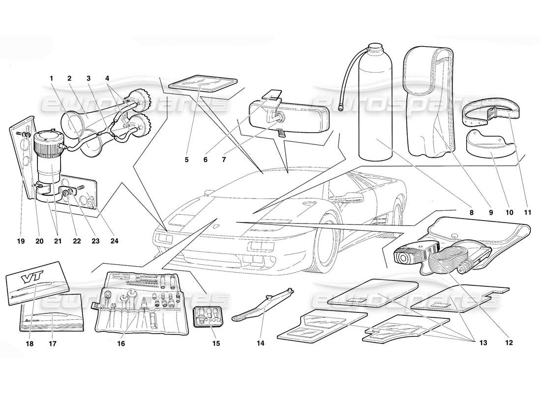 lamborghini diablo vt (1994) accessori diagramma delle parti