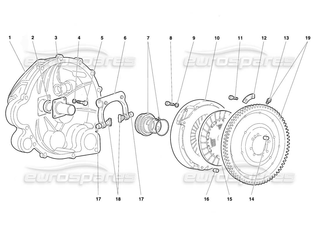 lamborghini diablo vt (1994) frizione diagramma delle parti