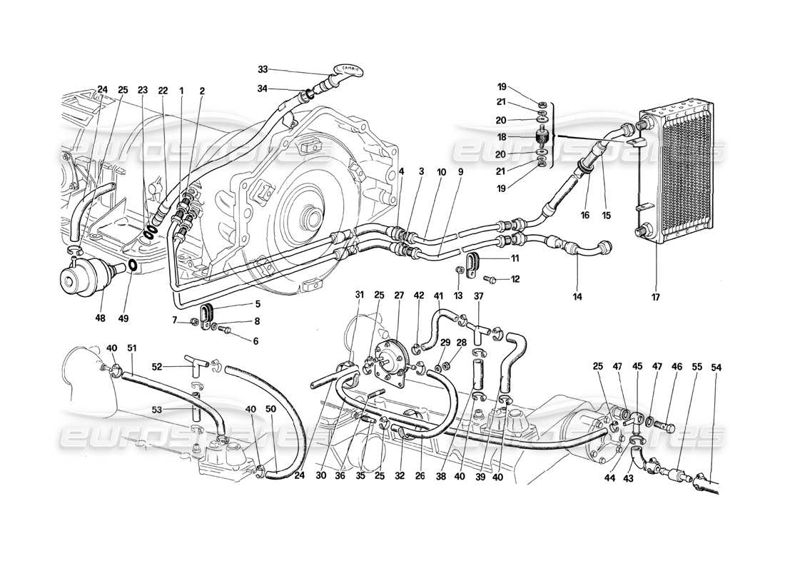 ferrari 412 (mechanical) valvola di amplificazione del vuoto e circuito dell'olio - 412 a. diagramma delle parti