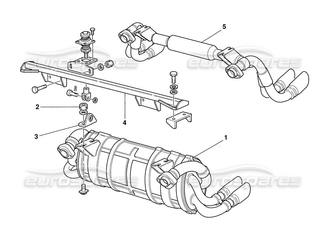 ferrari 348 challenge (1995) diagramma delle parti del sistema di scarico