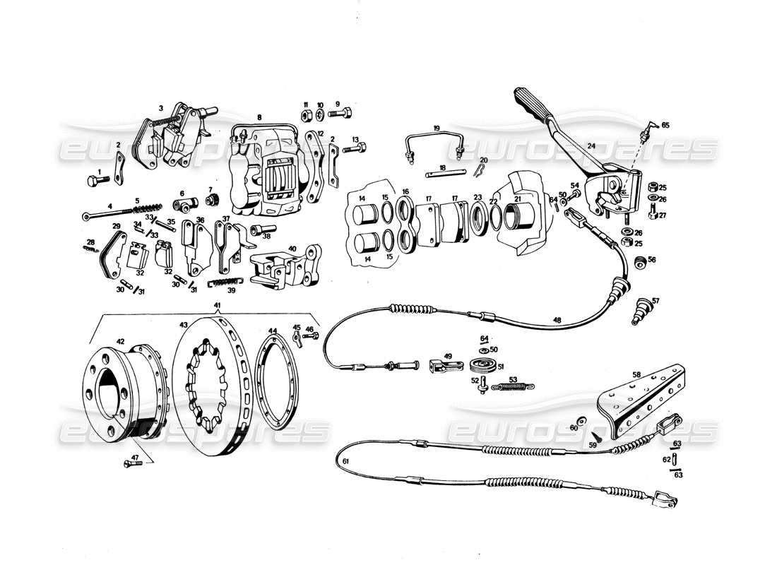 maserati bora diagramma delle parti dei freni posteriori raffreddati