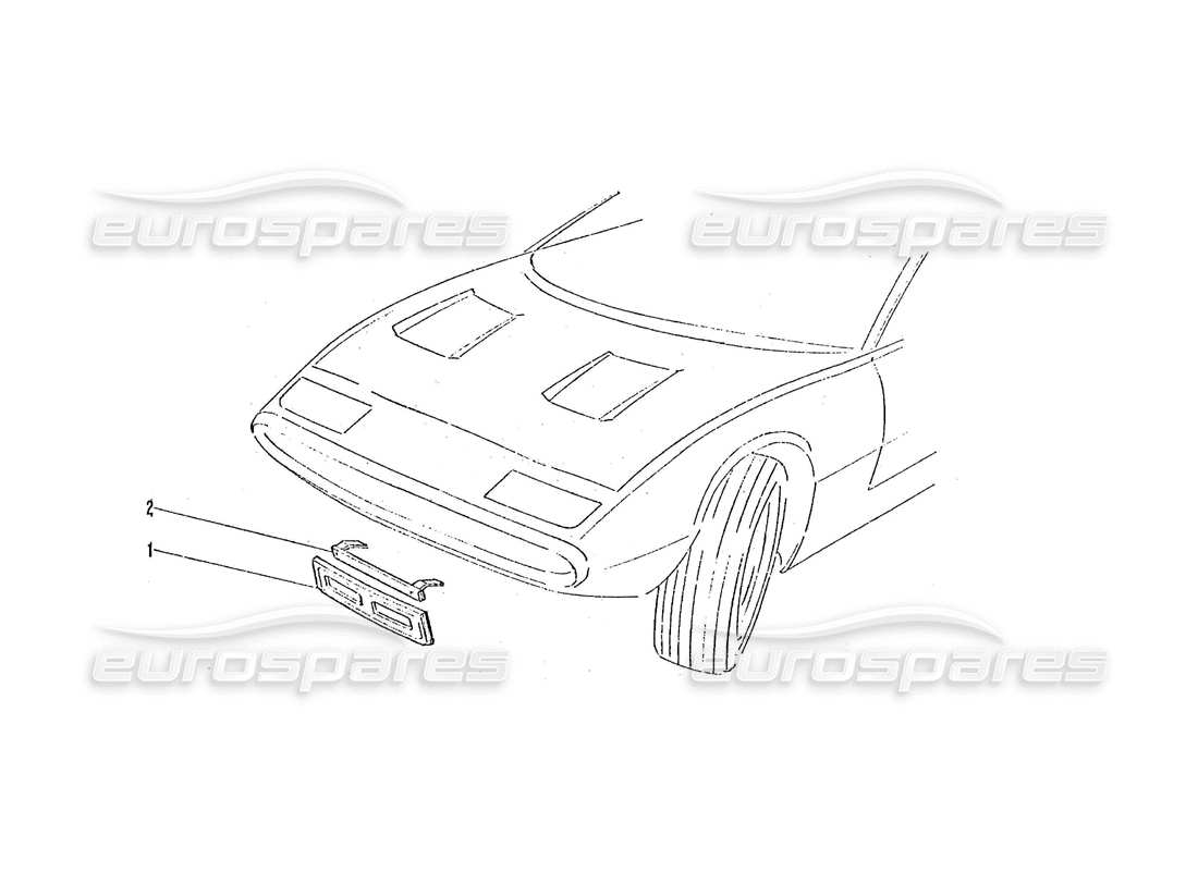 ferrari 365 gtc4 (coachwork) schema delle parti del portatarga anteriore