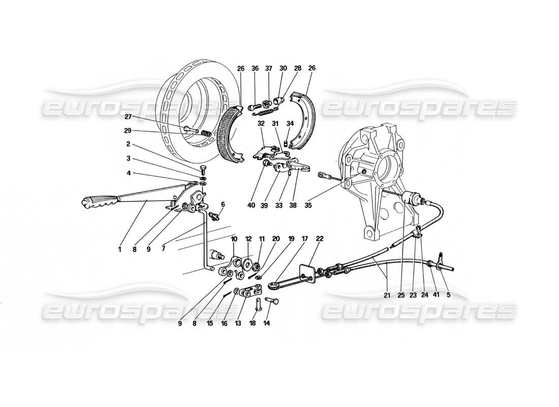 ferrari 512 bbi controllo del freno a mano diagramma delle parti