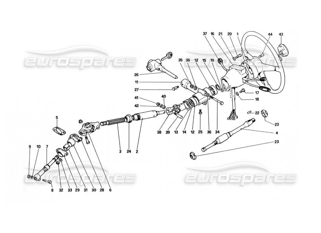 ferrari 512 bbi piantone dello sterzo diagramma delle parti