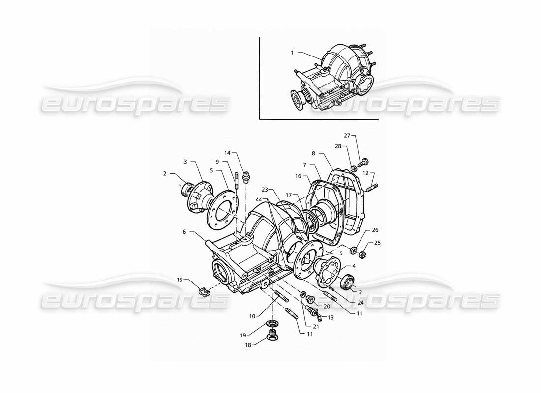 maserati qtp. 3.2 v8 (1999) diagramma delle parti delle parti esterne differenziali