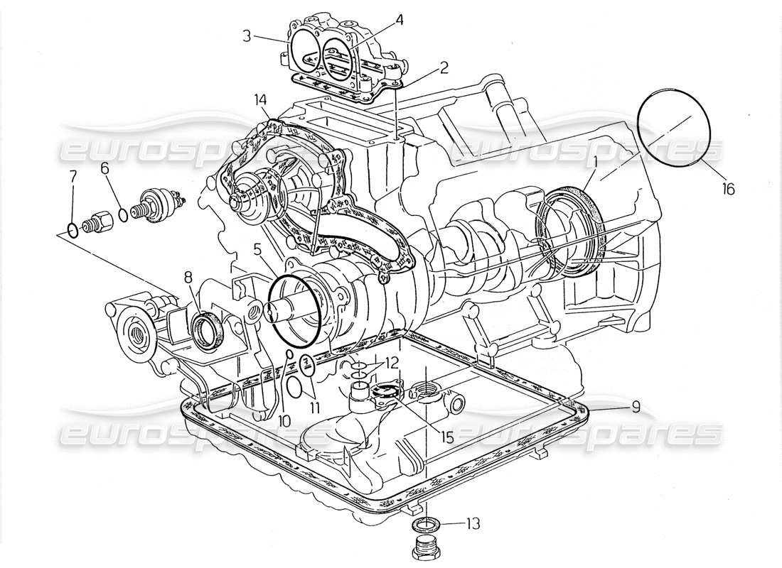 maserati 2.24v diagramma delle parti di guarnizioni e paraolio per la revisione del blocco