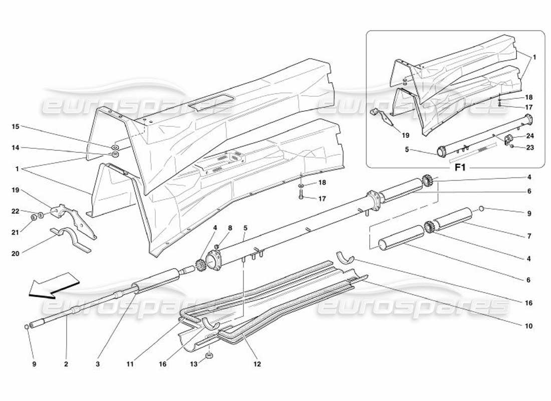 ferrari 575 superamerica tubo di collegamento e isolamento motore-cambio diagramma delle parti