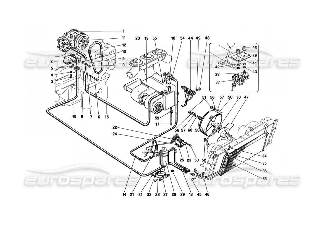 ferrari 512 bbi sistema di aria condizionata diagramma delle parti