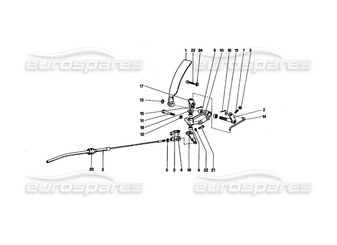 ferrari 512 bbi controllo acceleratori (variante per versione rhd) diagramma delle parti