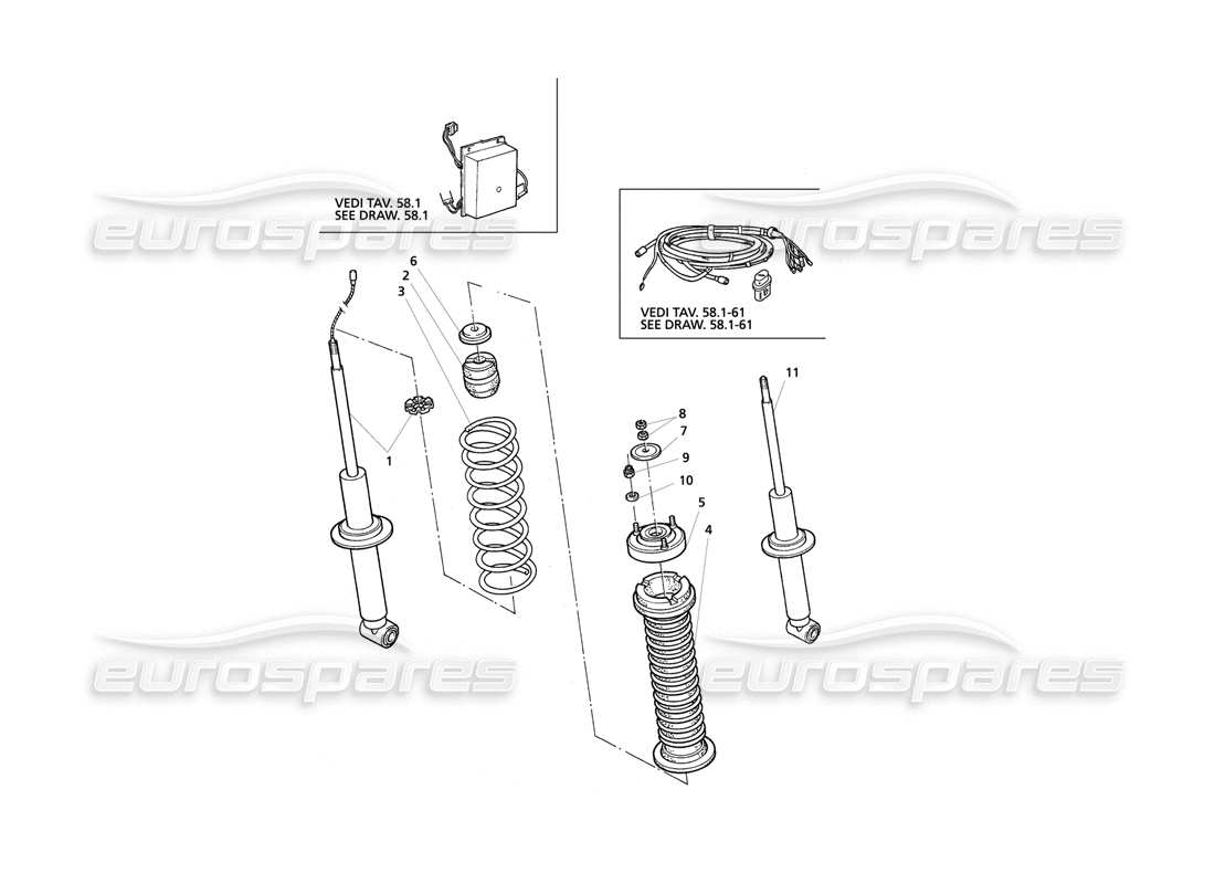 maserati qtp v8 evoluzione ammortizzatore posteriore diagramma delle parti