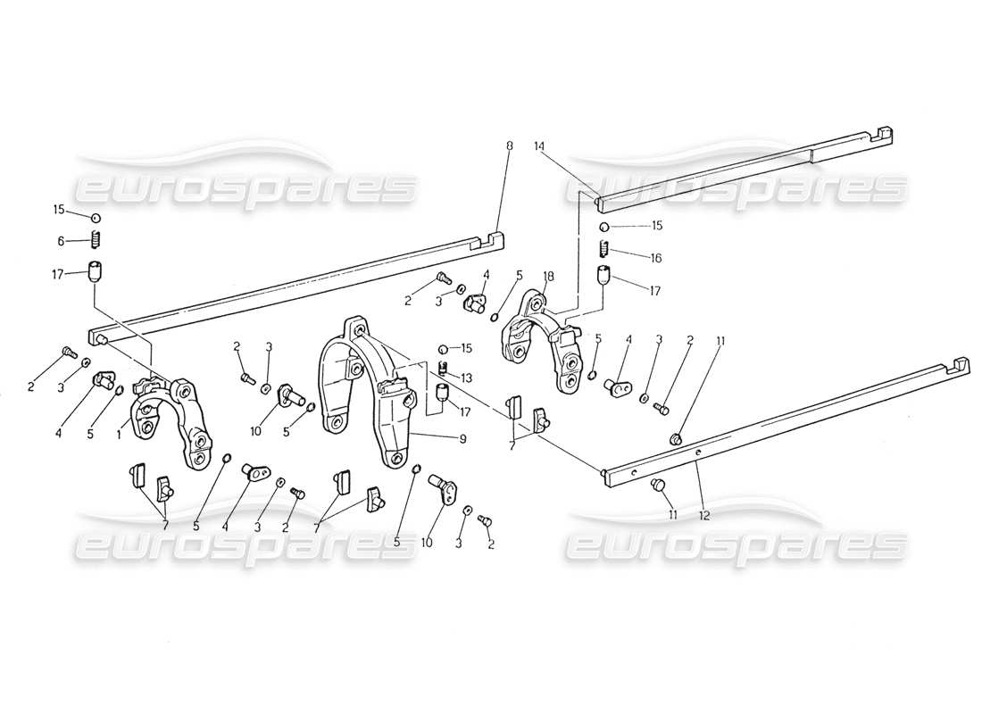 maserati karif 2.8 trasmissione - comandi interni diagramma delle parti