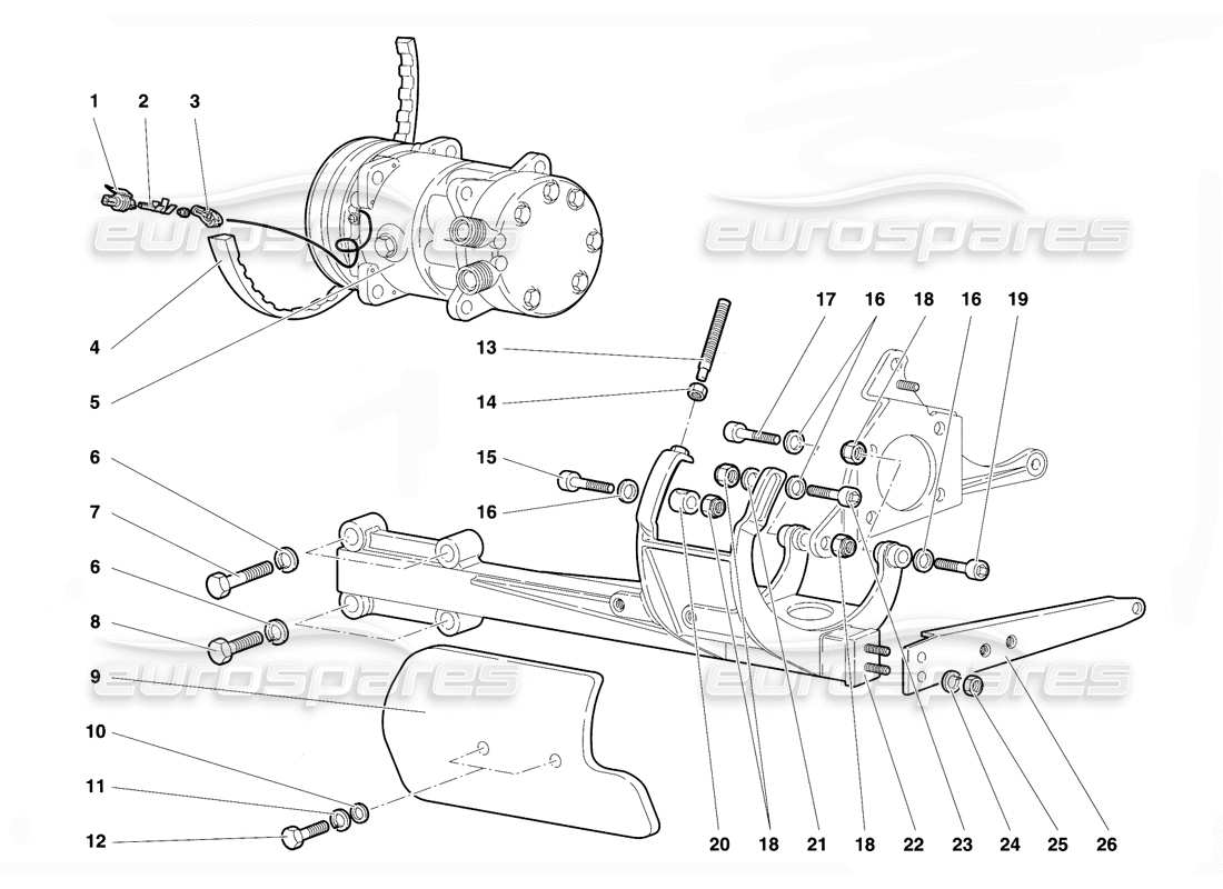 lamborghini diablo vt (1994) controllo climatico diagramma delle parti