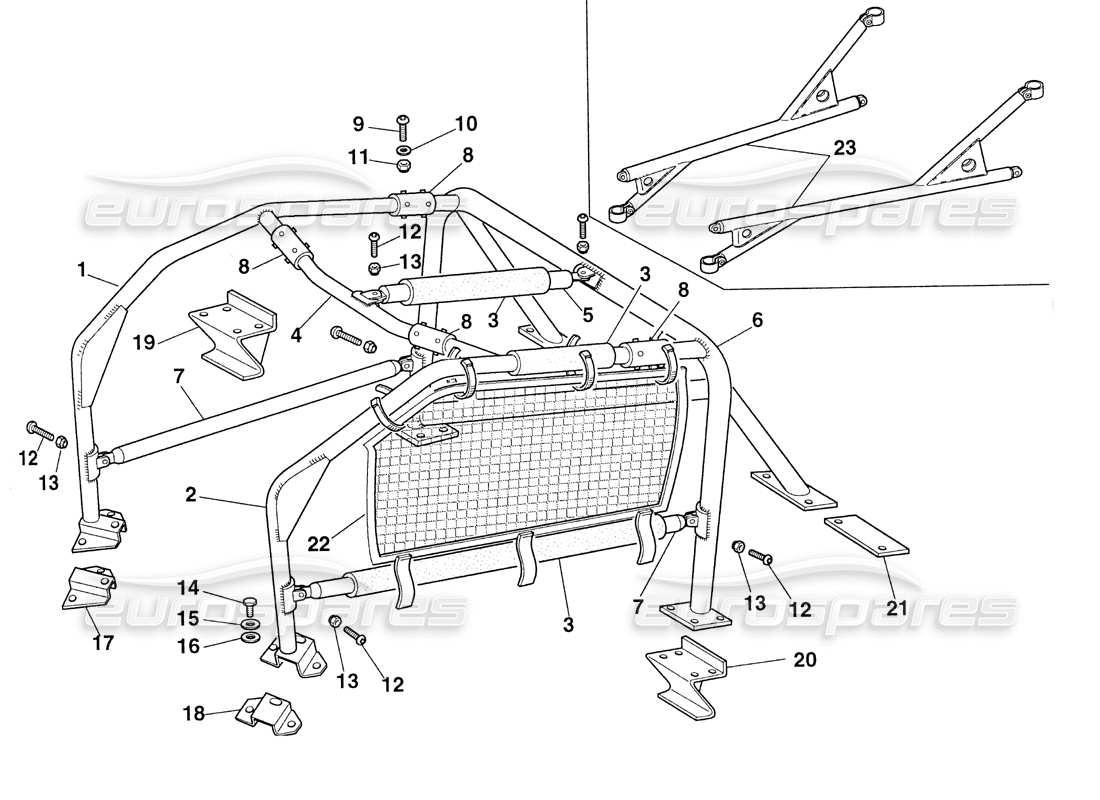 ferrari 355 challenge (1999) diagramma delle parti del roll bar