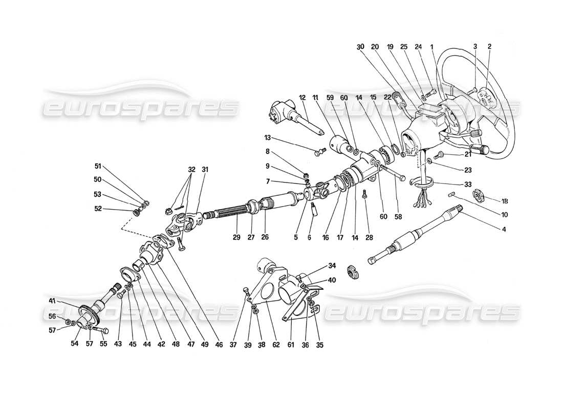 ferrari 288 gto colonna dello sterzo diagramma delle parti