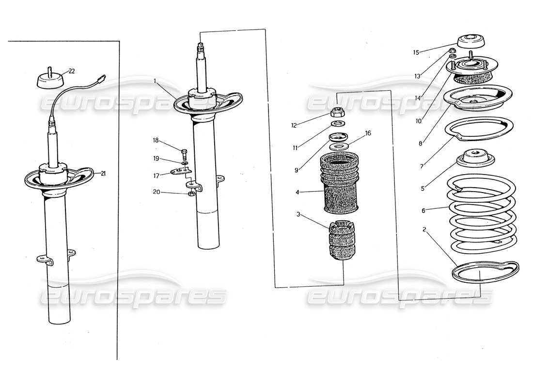 maserati 2.24v ammortizzatore anteriore diagramma delle parti