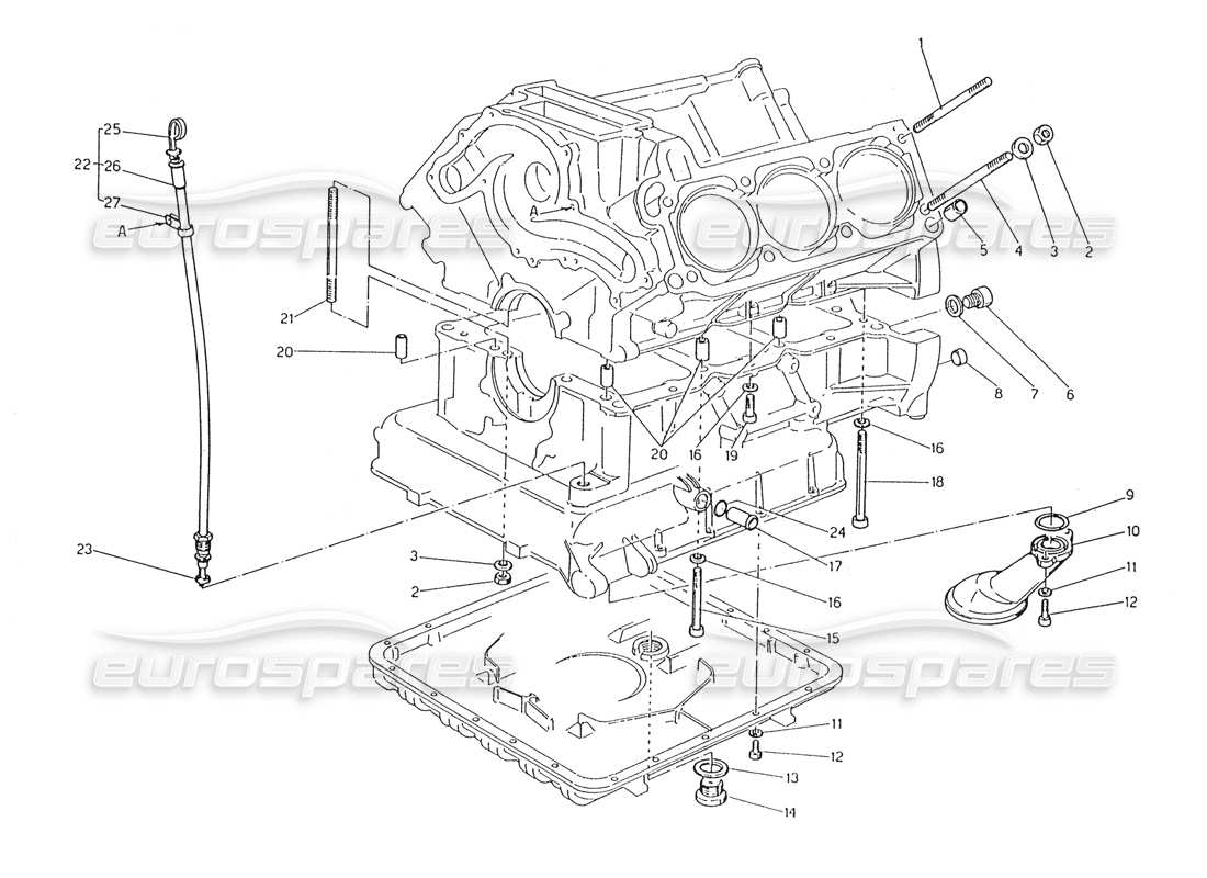 maserati karif 2.8 schema delle parti di fissaggio degli accessori del blocco di sabbia