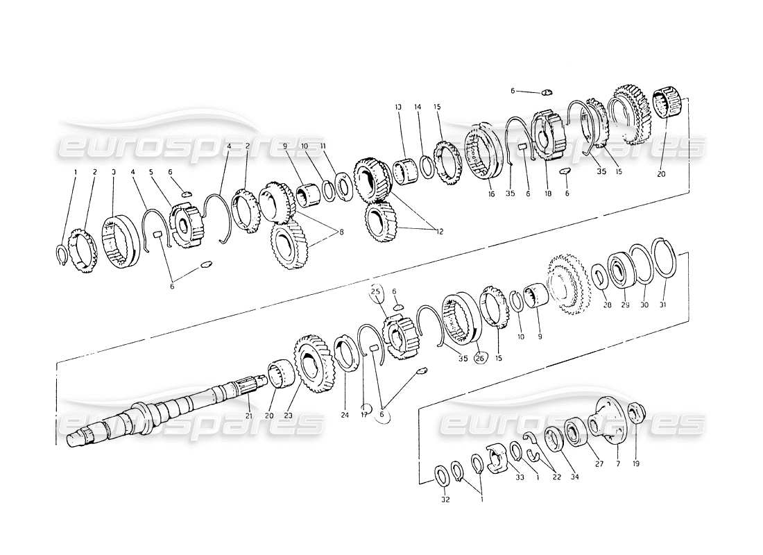 maserati biturbo 2.5 (1984) transmission driving shaft part diagram