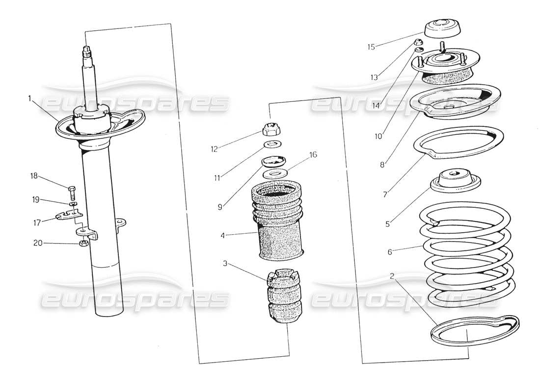 maserati karif 2.8 ammortizzatore anteriore diagramma delle parti