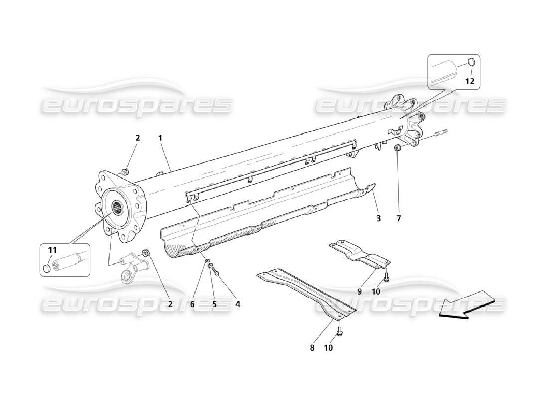 maserati qtp. (2006) 4.2 diagramma delle parti del tubo di trasmissione