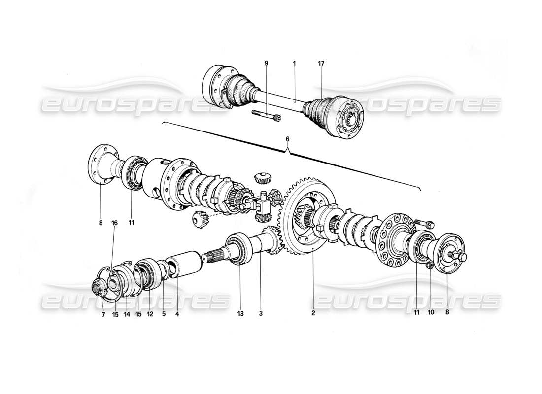 ferrari 412 (mechanical) differenziale e semiassi diagramma delle parti