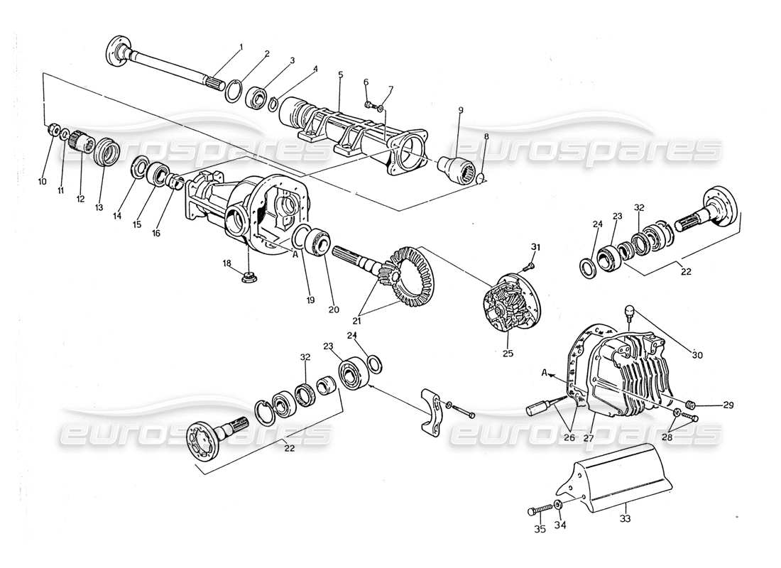 maserati 2.24v diagramma della parte differenziale