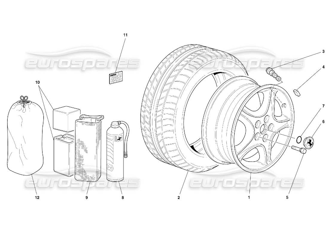 ferrari 456 gt/gta ruote diagramma delle parti